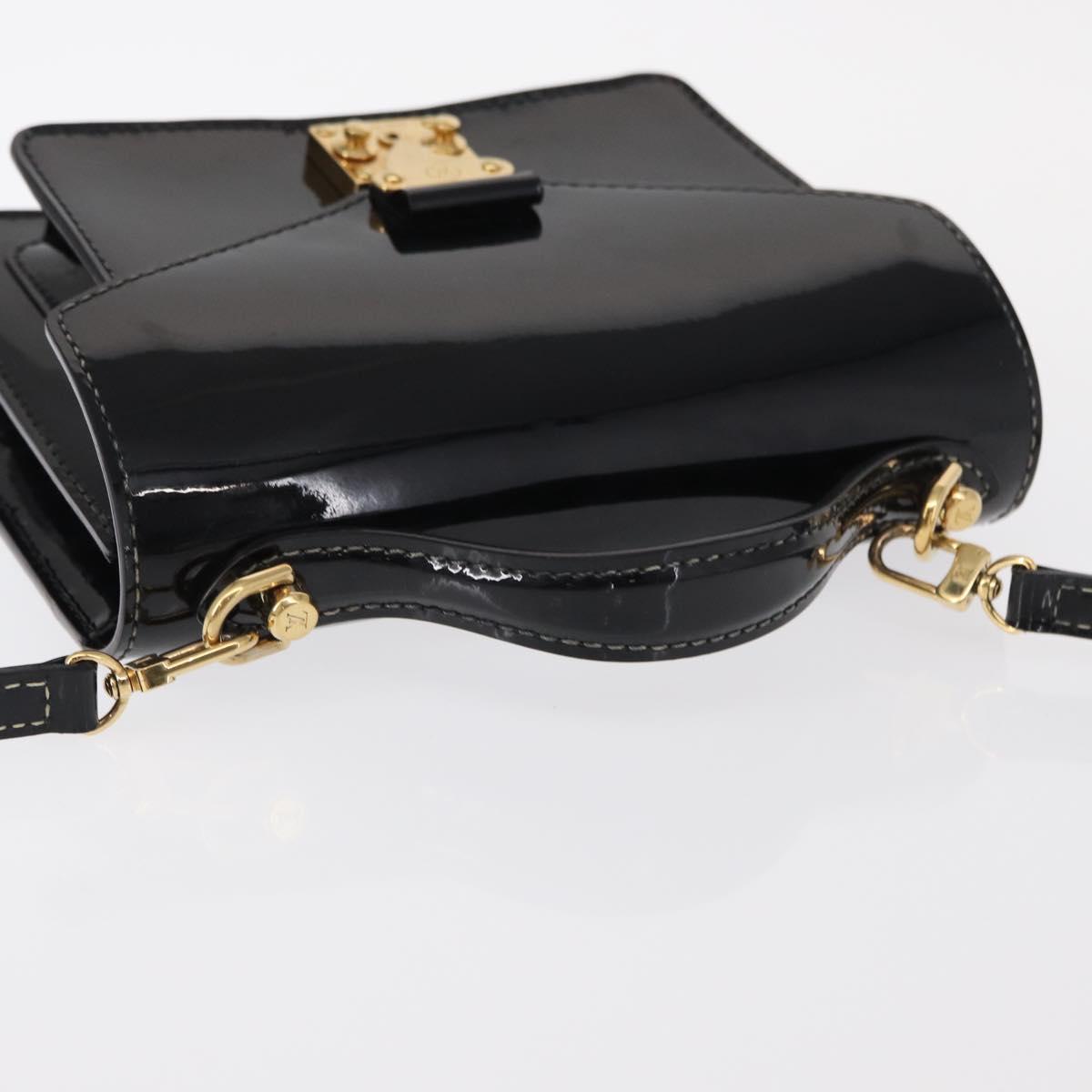 LOUIS VUITTON Vernis Monceau BB Hand Bag 2way Noir Manetic LV Auth 153517