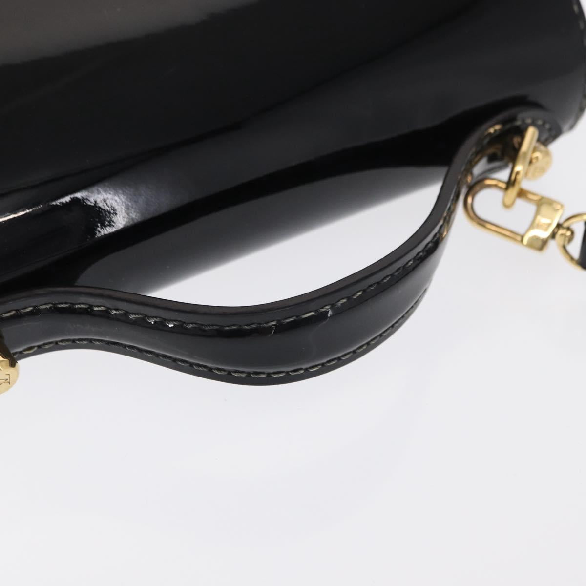 LOUIS VUITTON Vernis Monceau BB Hand Bag 2way Noir Manetic LV Auth 153517