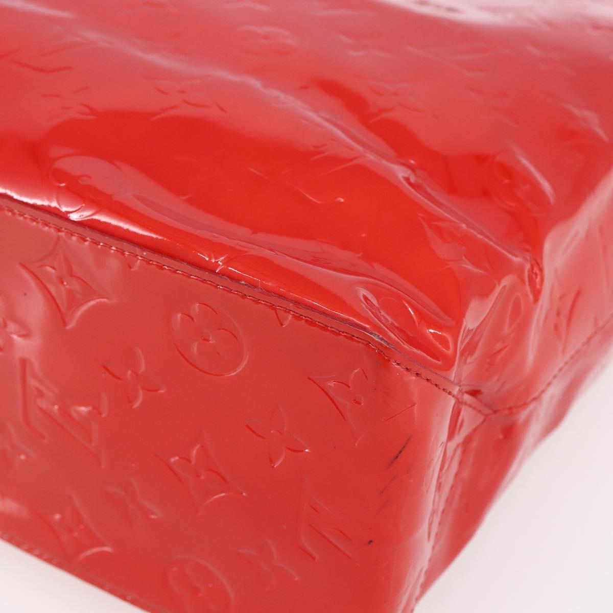 LOUIS VUITTON Monogram Vernis Reade MM Hand Bag Red Rouge M91086 LV Auth 153519