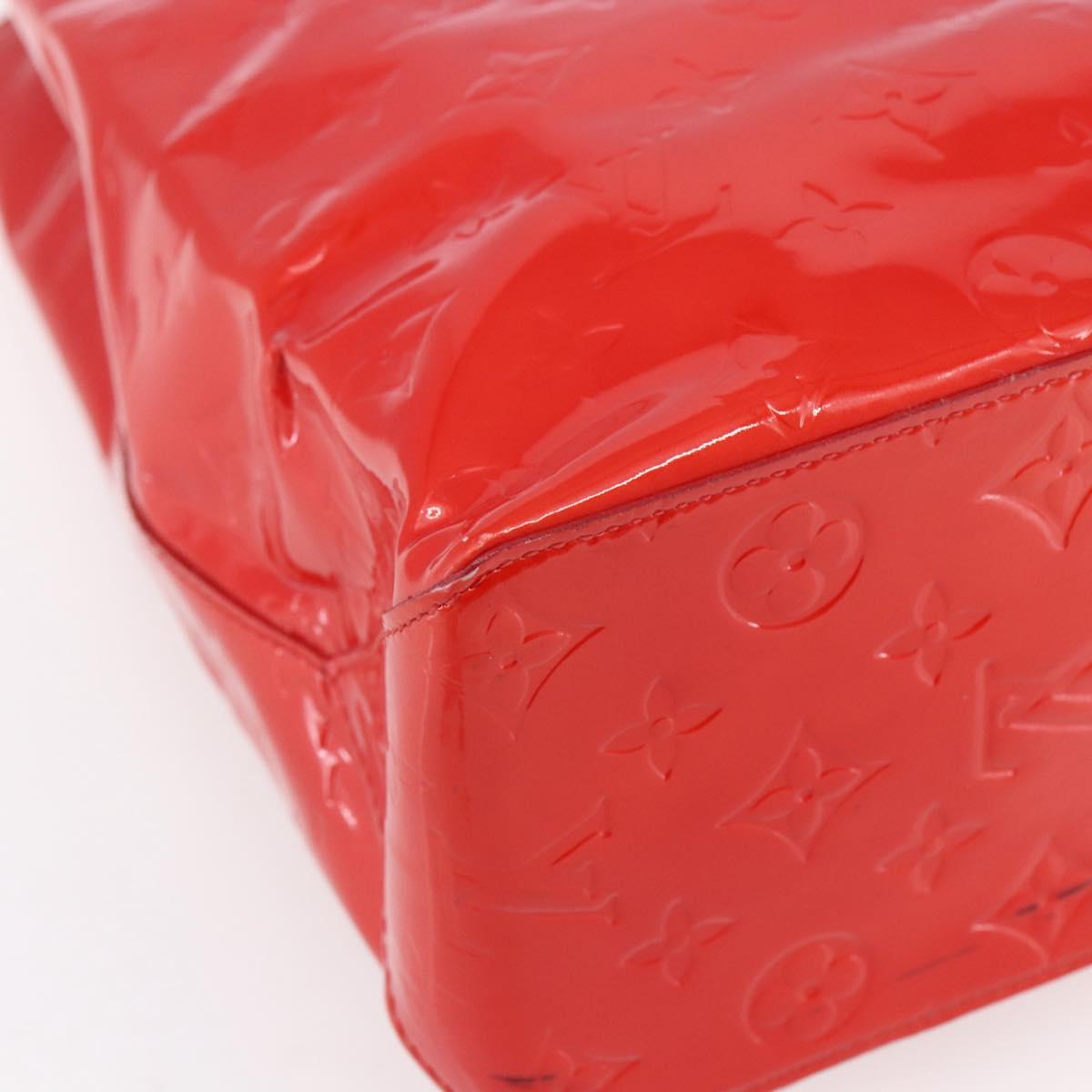 LOUIS VUITTON Monogram Vernis Reade MM Hand Bag Red Rouge M91086 LV Auth 153519