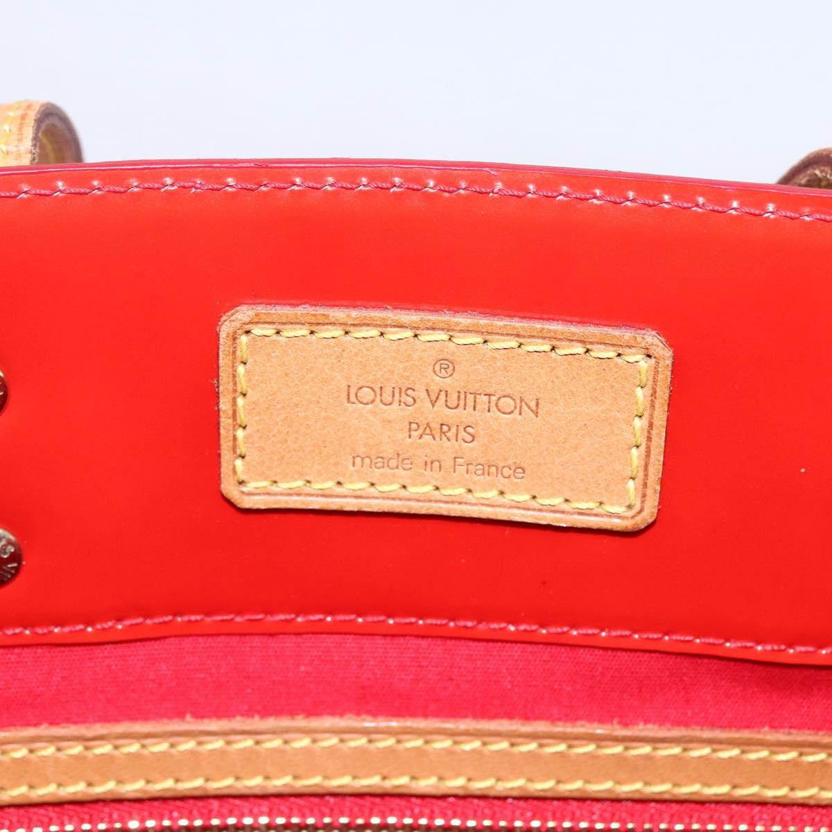 LOUIS VUITTON Monogram Vernis Reade MM Hand Bag Red Rouge M91086 LV Auth 153519