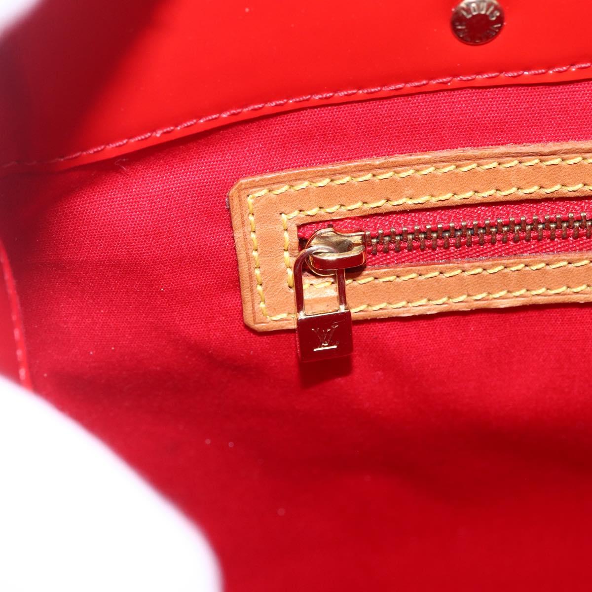 LOUIS VUITTON Monogram Vernis Reade MM Hand Bag Red Rouge M91086 LV Auth 153519