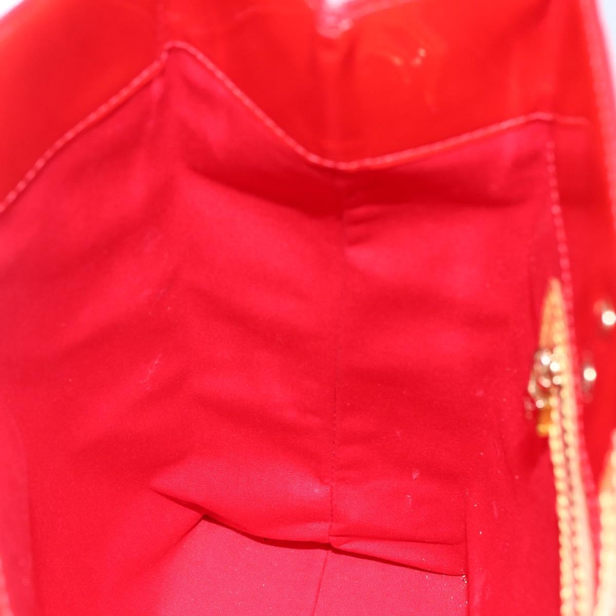 LOUIS VUITTON Monogram Vernis Reade MM Hand Bag Red Rouge M91086 LV Auth 153519