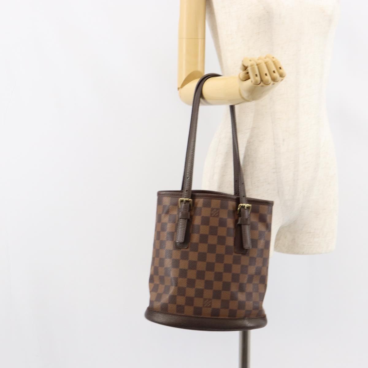 LOUIS VUITTON Damier Ebene Marais Shoulder Bag N42240 LV Auth 153525