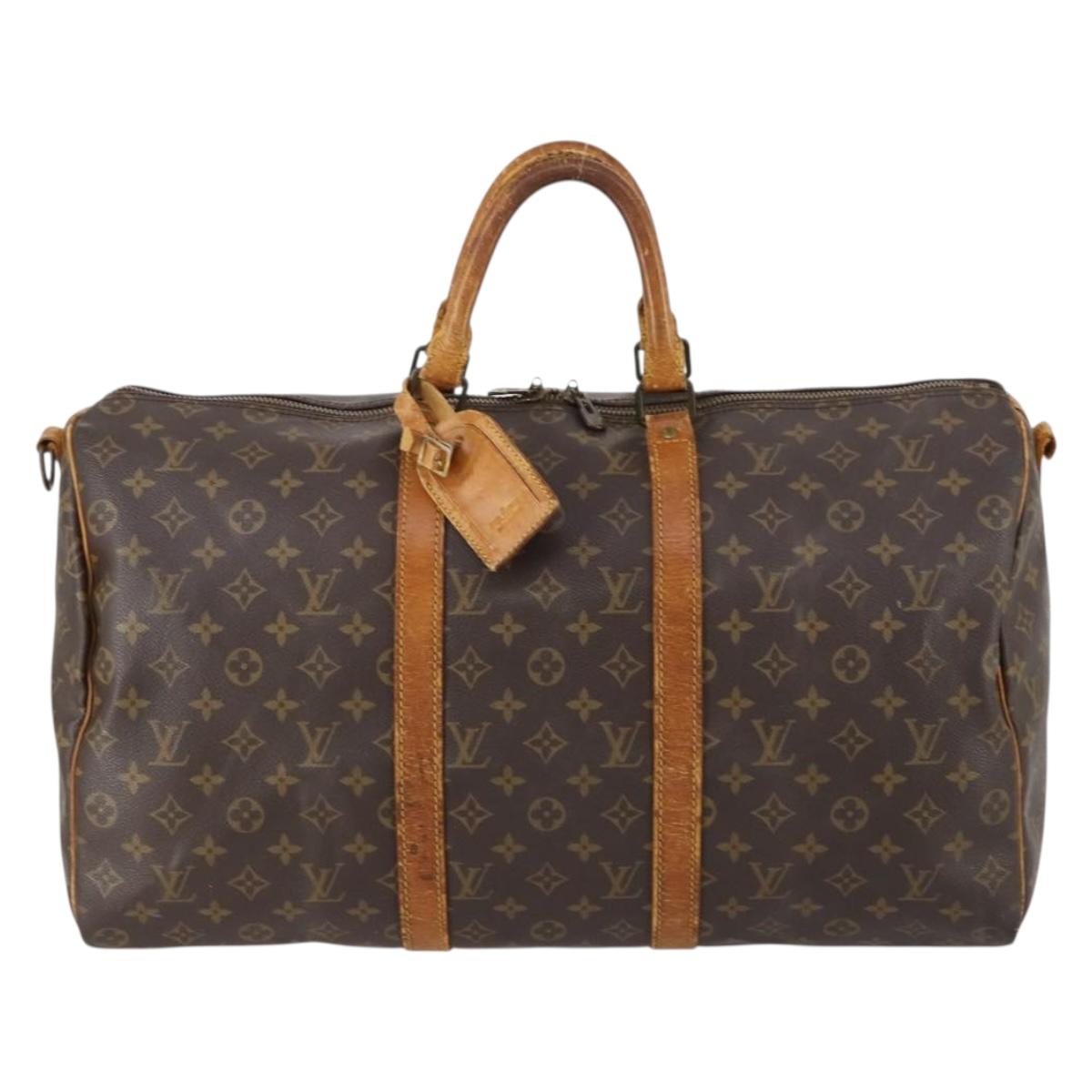 LOUIS VUITTON Monogram Keepall Bandouliere 50 Boston Bag M41416 LV Auth 153554