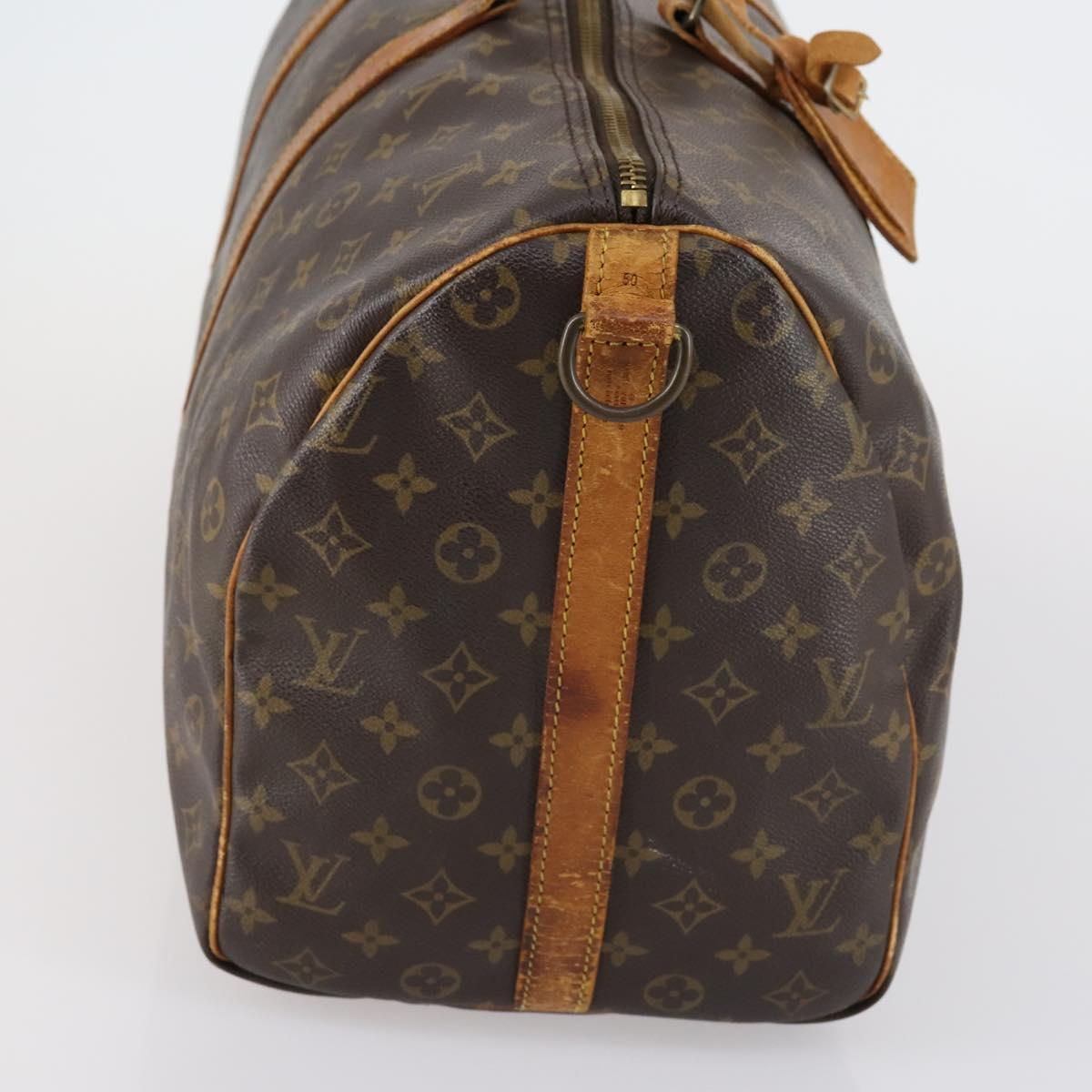 LOUIS VUITTON Monogram Keepall Bandouliere 50 Boston Bag M41416 LV Auth 153554