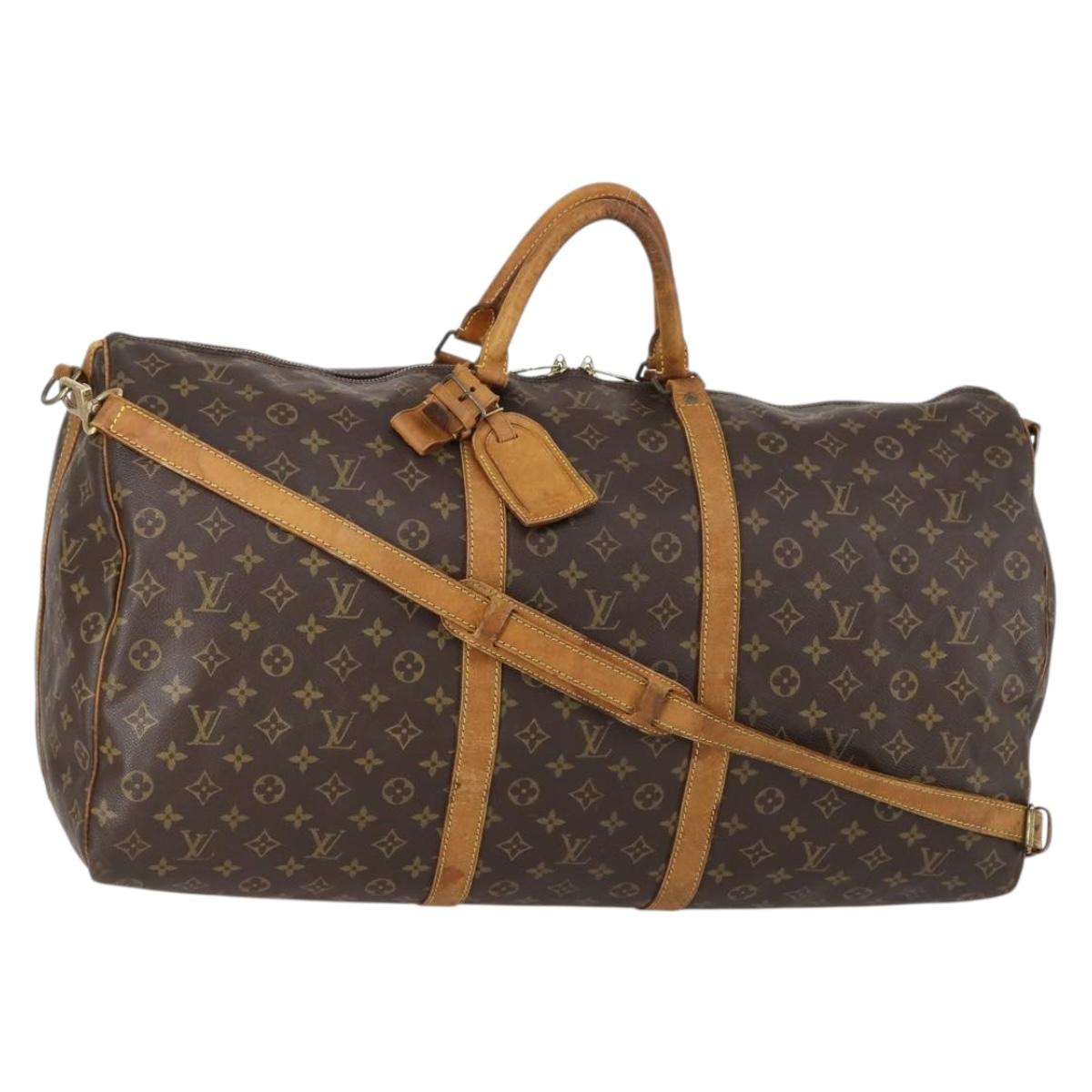 LOUIS VUITTON Monogram Keepall Bandouliere 60 Boston Bag M41412 LV Auth 153555