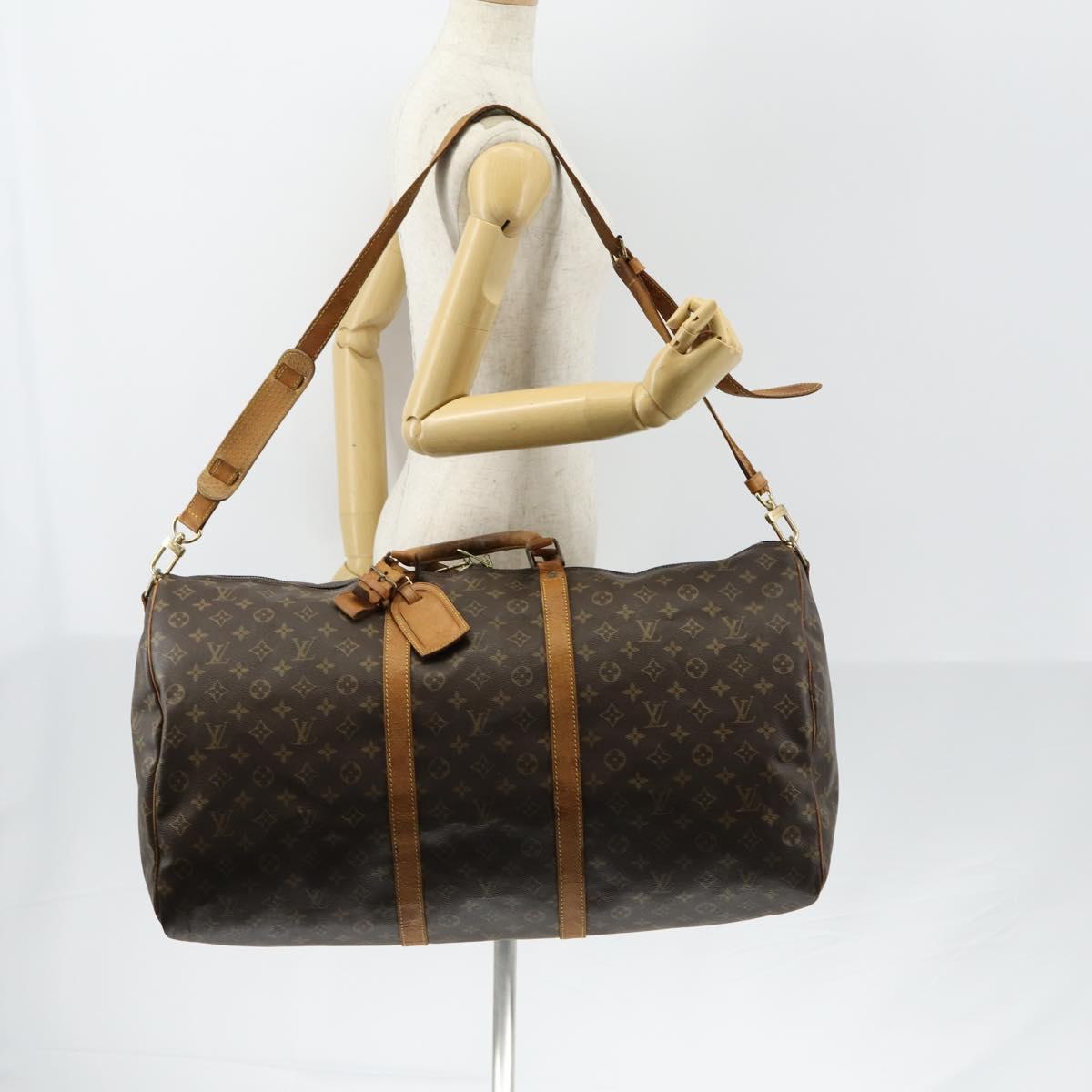 LOUIS VUITTON Monogram Keepall Bandouliere 60 Boston Bag M41412 LV Auth 153555