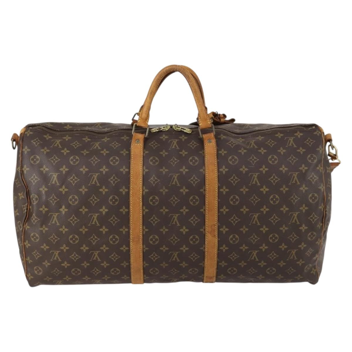 LOUIS VUITTON Monogram Keepall Bandouliere 60 Boston Bag M41412 LV Auth 153555