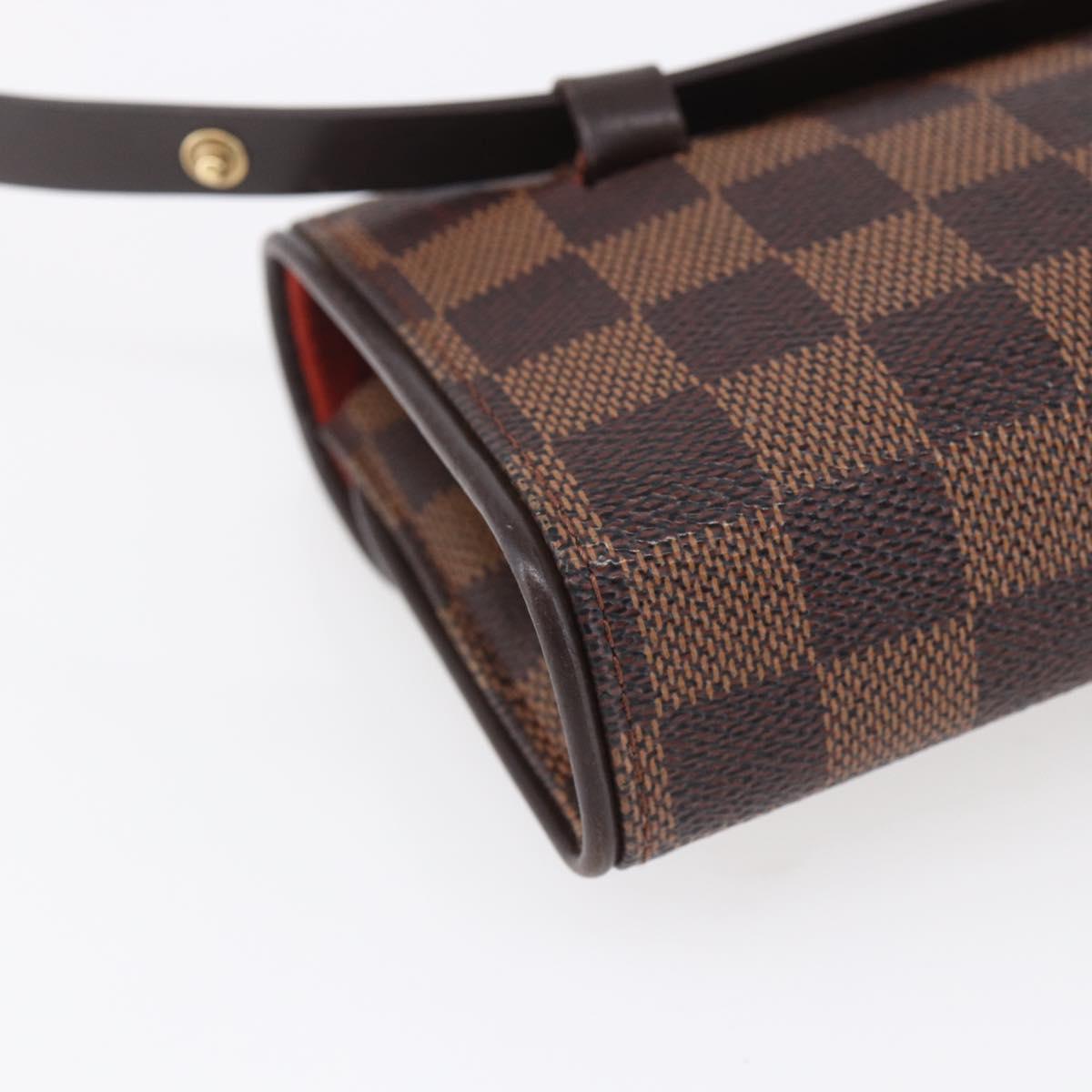LOUIS VUITTON Damier Ebene Pochette Florentine Waist Bag N51856 LV Auth 153558