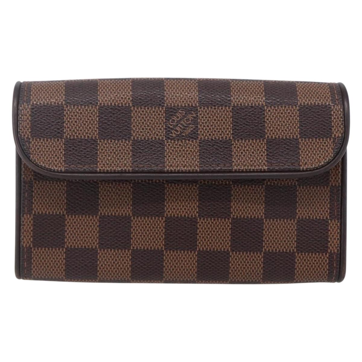 LOUIS VUITTON Damier Ebene Pochette Florentine Waist Bag N51856 LV Auth 153558