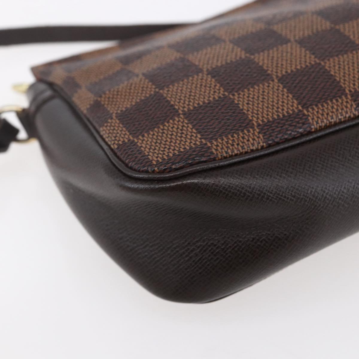 LOUIS VUITTON Damier Ebene Trousse Makeup Pouch N51982 LV Auth 153559