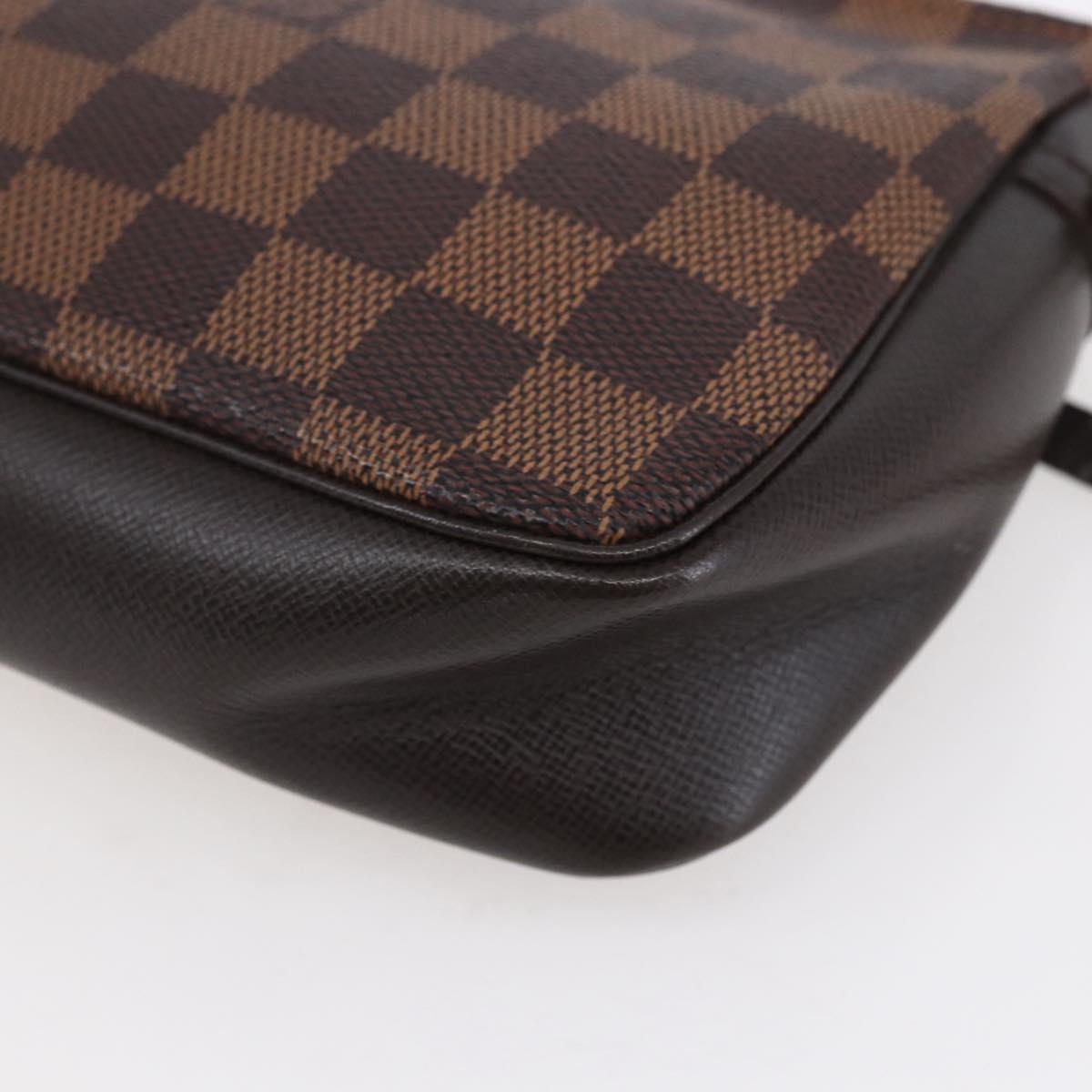 LOUIS VUITTON Damier Ebene Trousse Makeup Pouch N51982 LV Auth 153559