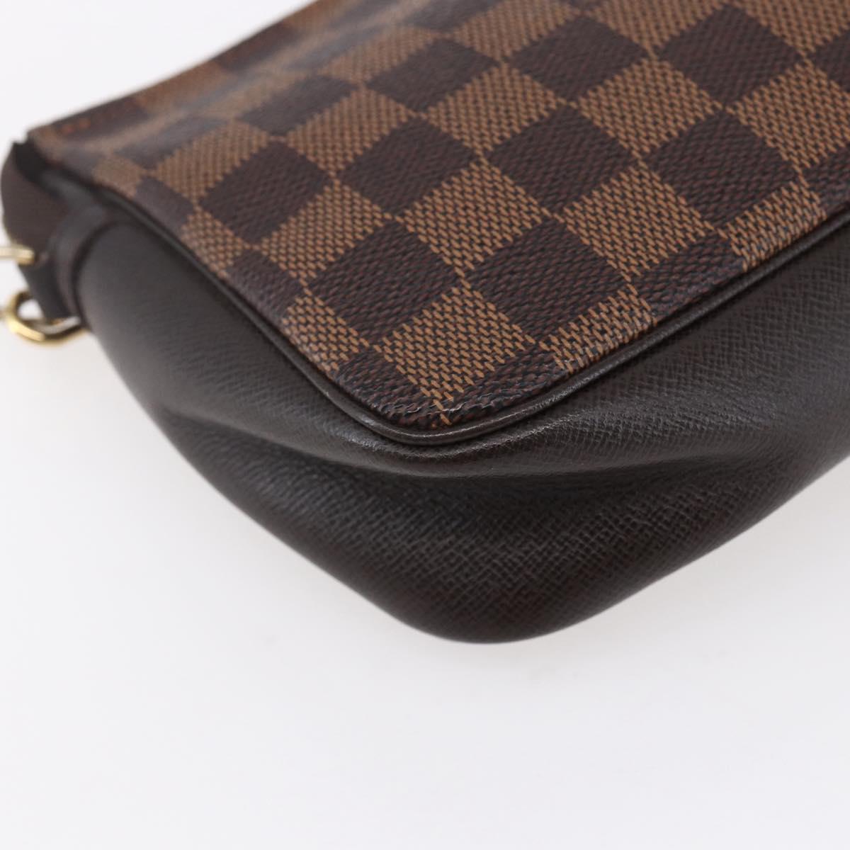 LOUIS VUITTON Damier Ebene Trousse Makeup Pouch N51982 LV Auth 153559