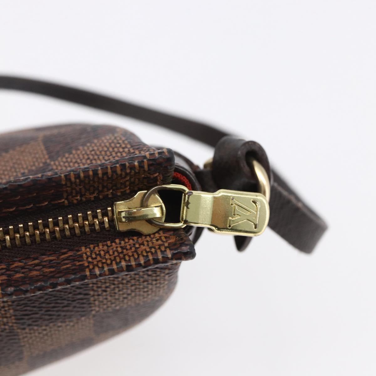 LOUIS VUITTON Damier Ebene Trousse Makeup Pouch N51982 LV Auth 153559