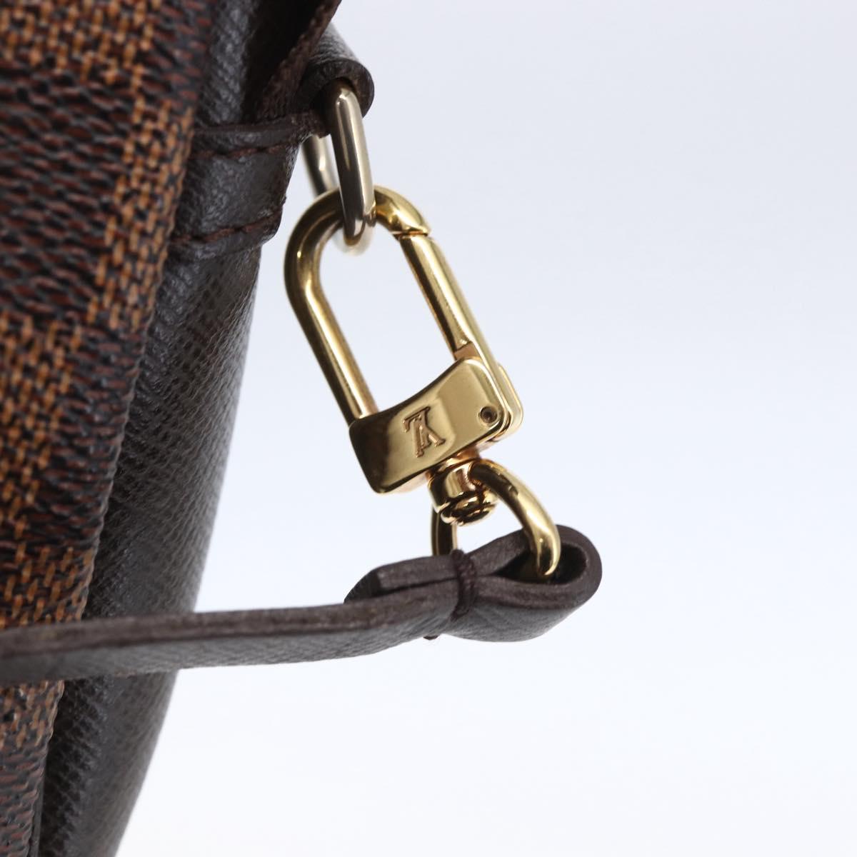 LOUIS VUITTON Damier Ebene Trousse Makeup Pouch N51982 LV Auth 153559