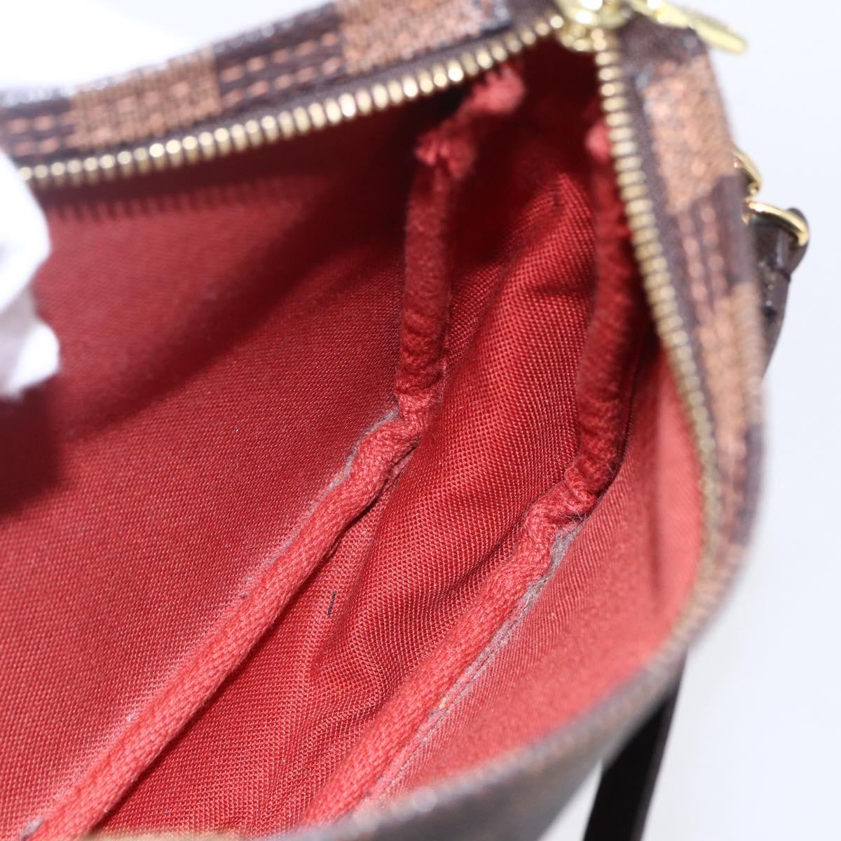 LOUIS VUITTON Damier Ebene Trousse Makeup Pouch N51982 LV Auth 153559