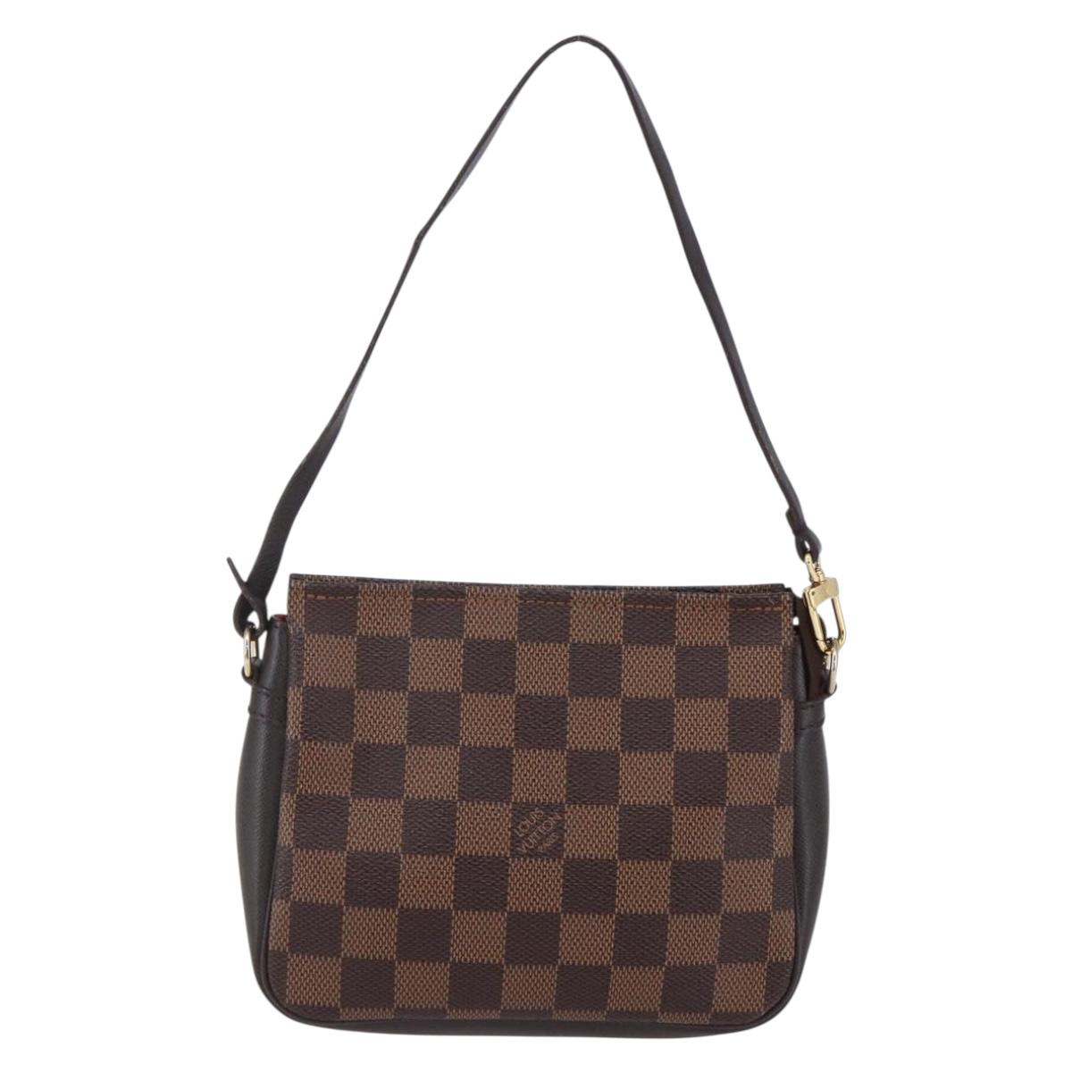 LOUIS VUITTON Damier Ebene Trousse Makeup Pouch N51982 LV Auth 153559