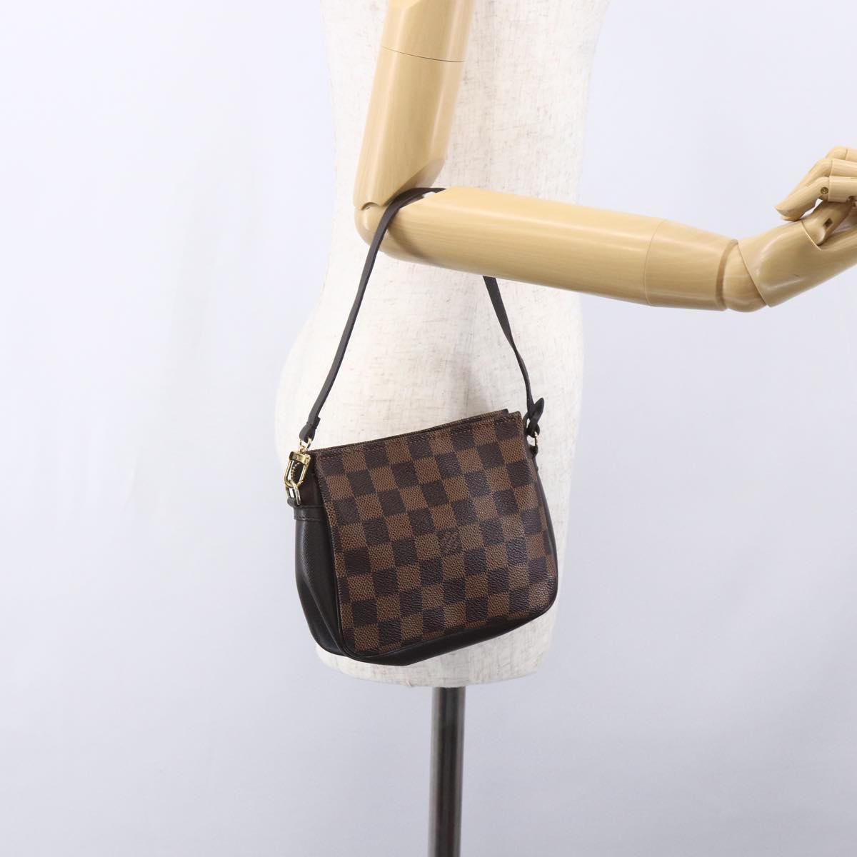 LOUIS VUITTON Damier Ebene Trousse Makeup Pouch N51982 LV Auth 153559