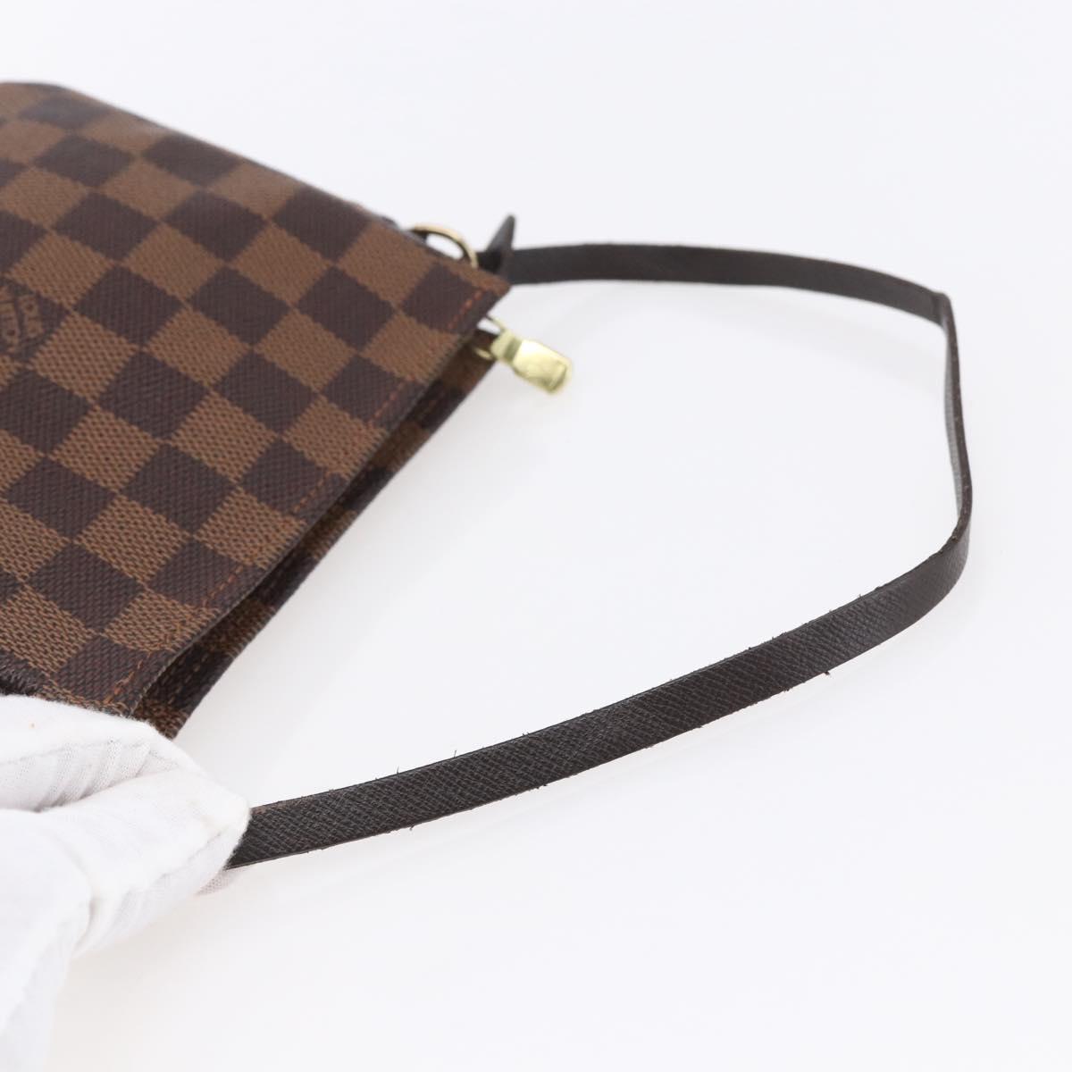 LOUIS VUITTON Damier Ebene Trousse Makeup Pouch N51982 LV Auth 153559