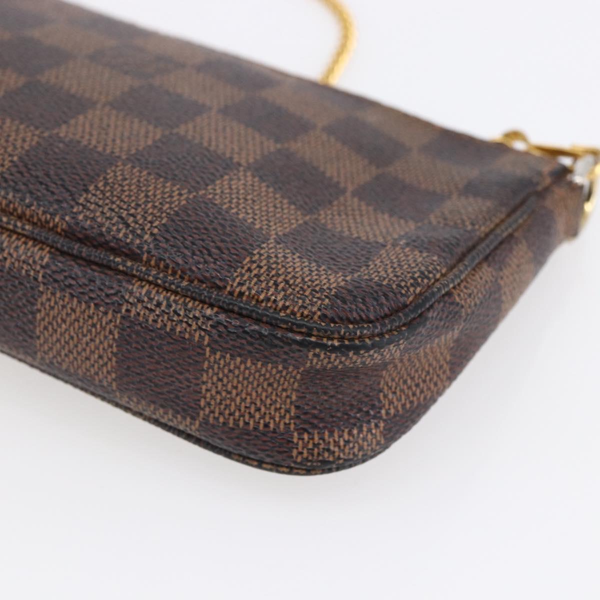 LOUIS VUITTON Damier Ebene Mini Pochette Accessoires Pouch N58009 LV Auth 153560
