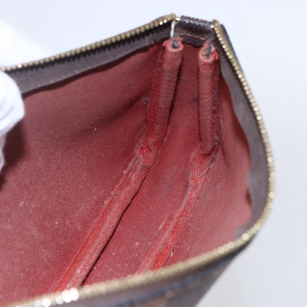 LOUIS VUITTON Damier Ebene Mini Pochette Accessoires Pouch N58009 LV Auth 153560