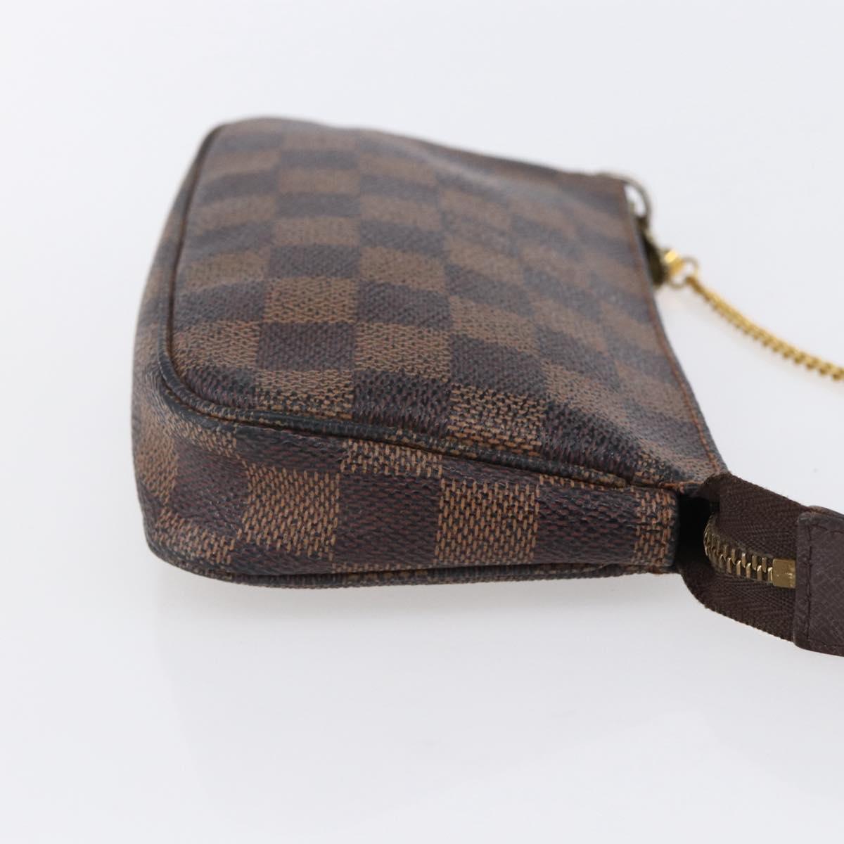 LOUIS VUITTON Damier Ebene Mini Pochette Accessoires Pouch N58009 LV Auth 153560
