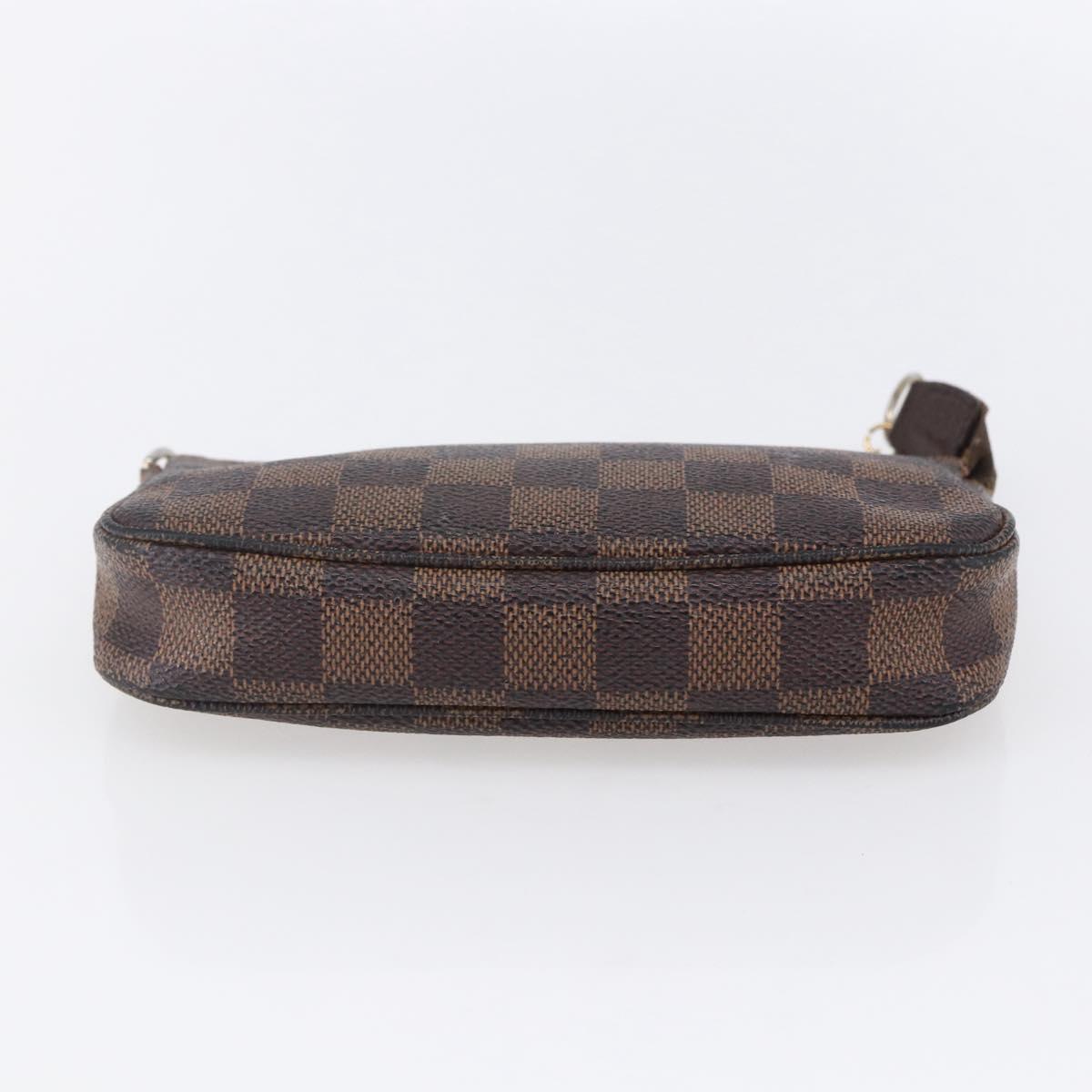 LOUIS VUITTON Damier Ebene Mini Pochette Accessoires Pouch N58009 LV Auth 153560