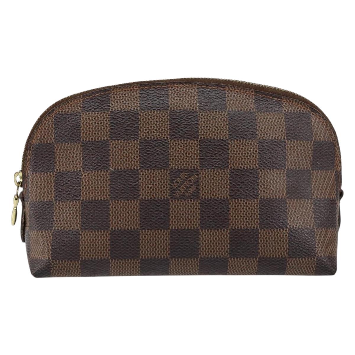 LOUIS VUITTON Damier Ebene Pochette Cosmetic PM Pouch N47516 LV Auth 153562