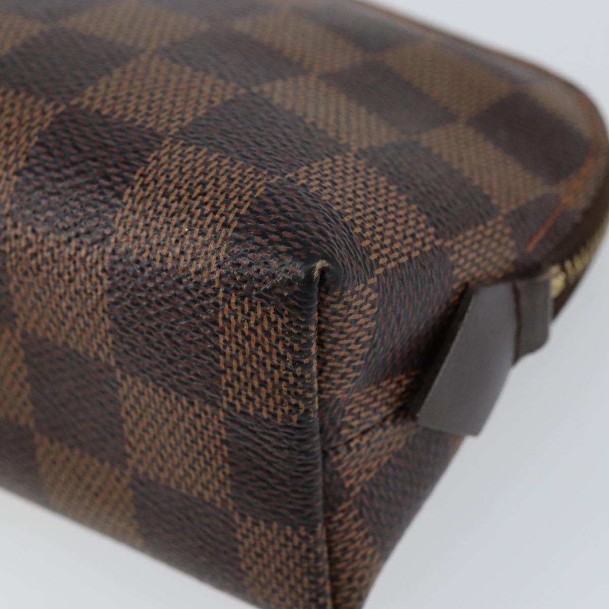 LOUIS VUITTON Damier Ebene Pochette Cosmetic PM Pouch N47516 LV Auth 153562