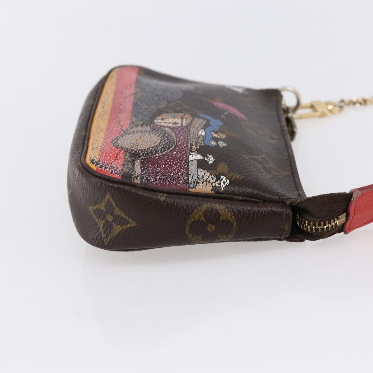 LOUIS VUITTON Christmas Limited Mini Pochette Accessoires M41655 Auth 153564