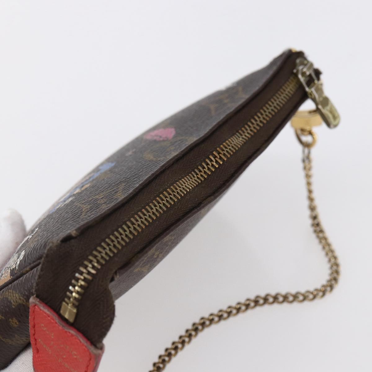 LOUIS VUITTON Christmas Limited Mini Pochette Accessoires M41655 Auth 153564