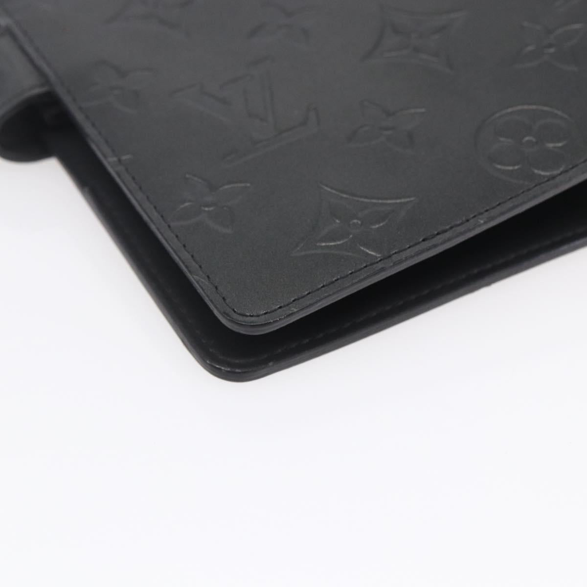 LOUIS VUITTON Monogram mat Agenda MM Day Planner Cover Gray R20925 Auth 153580