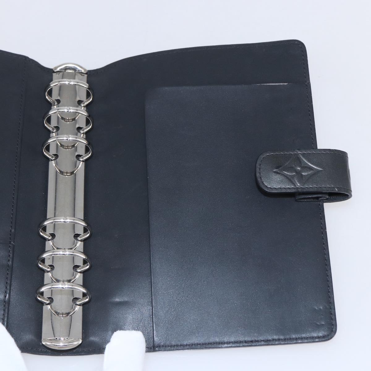 LOUIS VUITTON Monogram mat Agenda MM Day Planner Cover Gray R20925 Auth 153580
