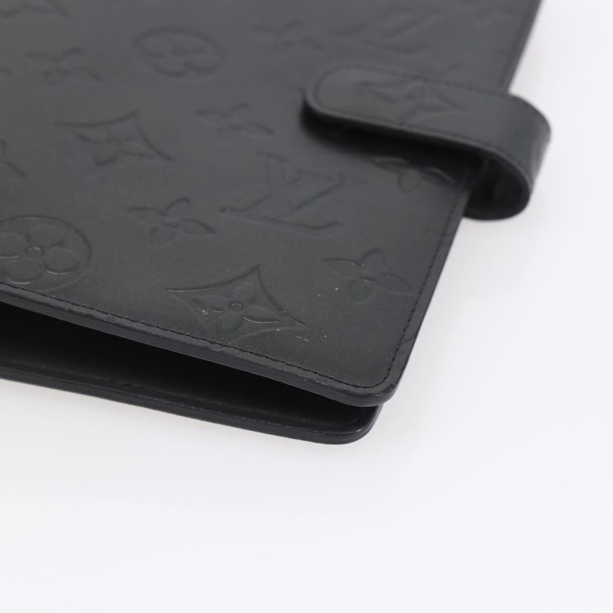 LOUIS VUITTON Monogram mat Agenda MM Day Planner Cover Gray R20925 Auth 153580