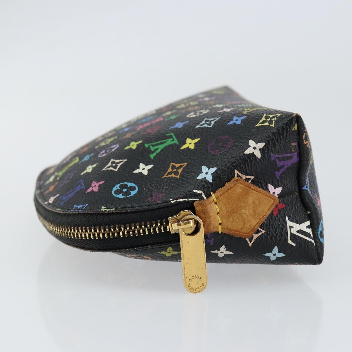 LOUIS VUITTON Multicolor Pochette Cosmetic Pouch Black M47355 LV Auth 153582