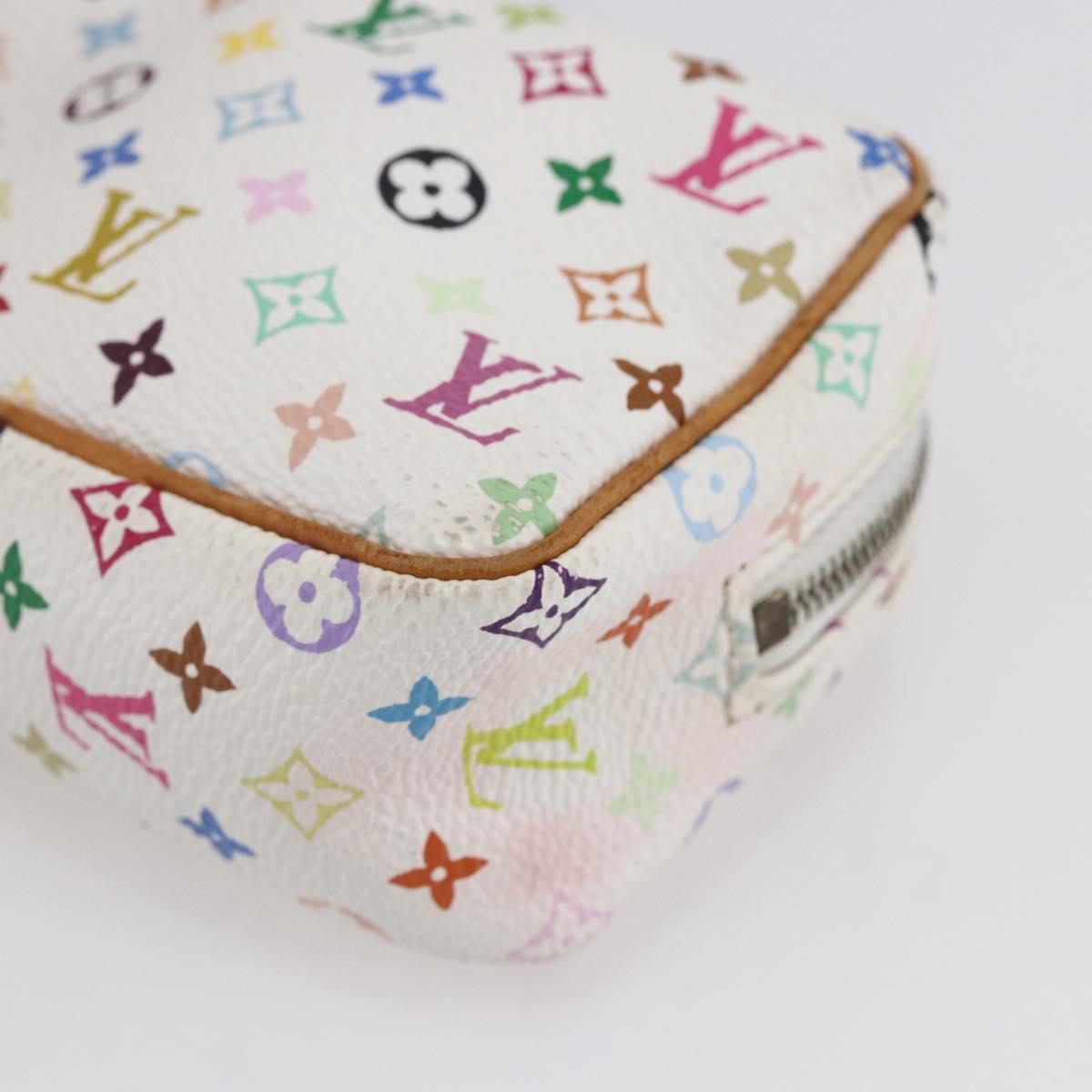 LOUIS VUITTON Monogram Multicolor Trousse Wapity Pouch White M58033 Auth 153583