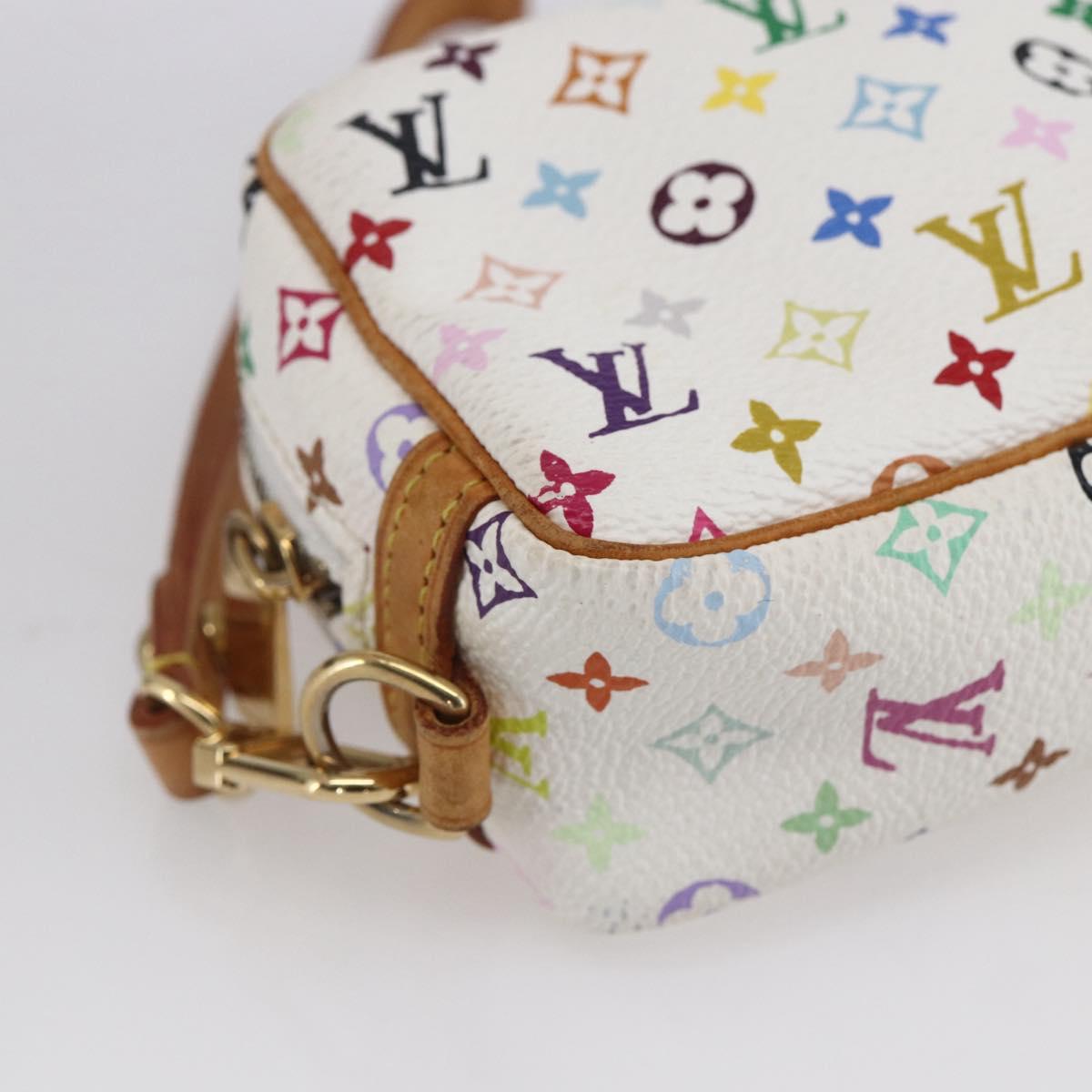 LOUIS VUITTON Monogram Multicolor Trousse Wapity Pouch White M58033 Auth 153583