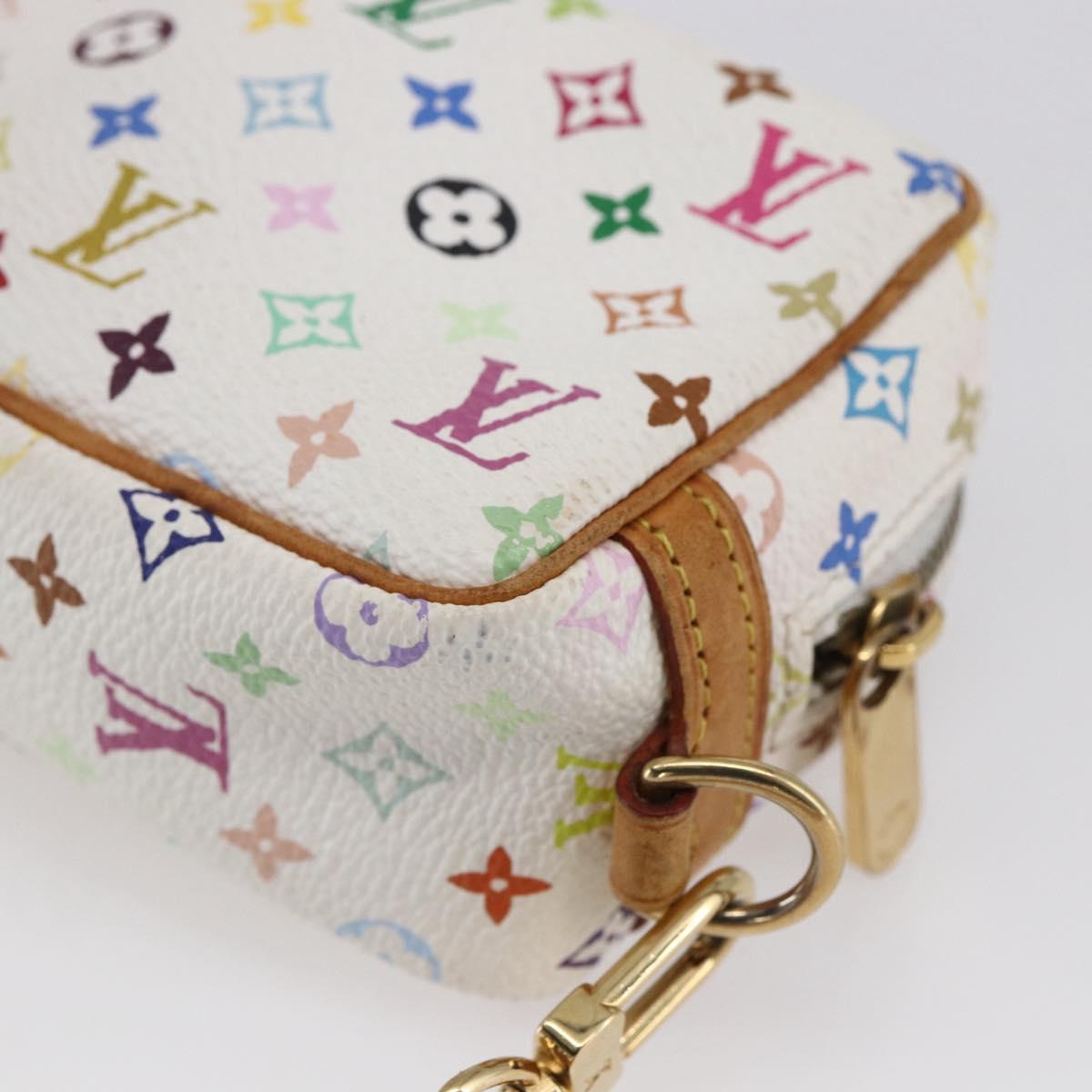 LOUIS VUITTON Monogram Multicolor Trousse Wapity Pouch White M58033 Auth 153583