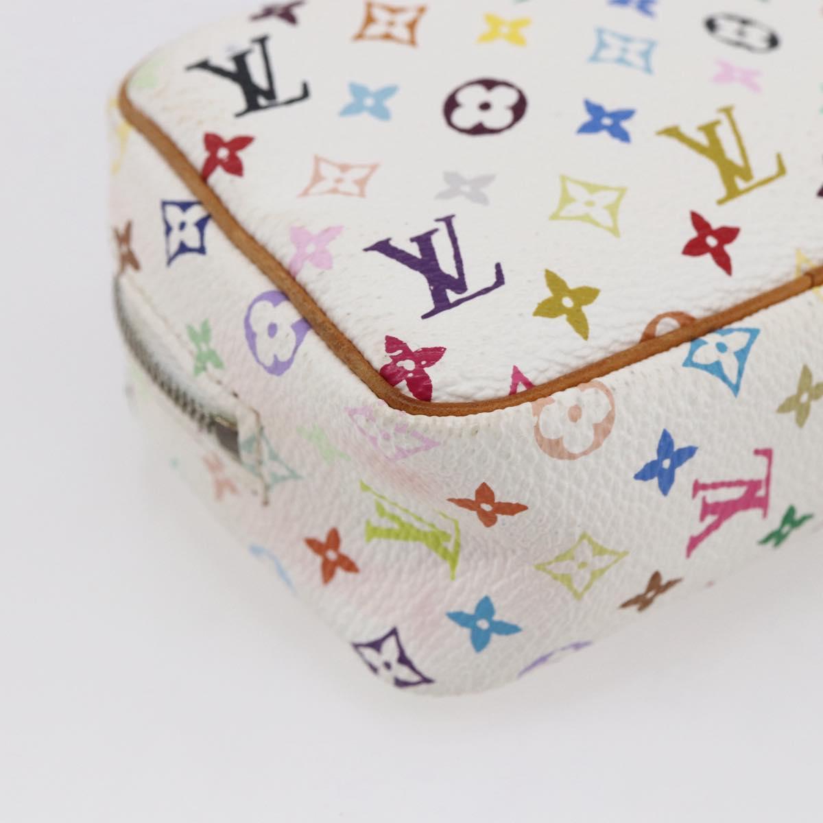 LOUIS VUITTON Monogram Multicolor Trousse Wapity Pouch White M58033 Auth 153583