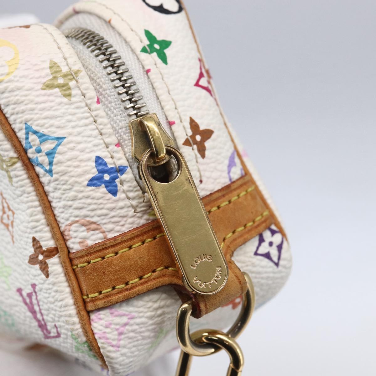 LOUIS VUITTON Monogram Multicolor Trousse Wapity Pouch White M58033 Auth 153583