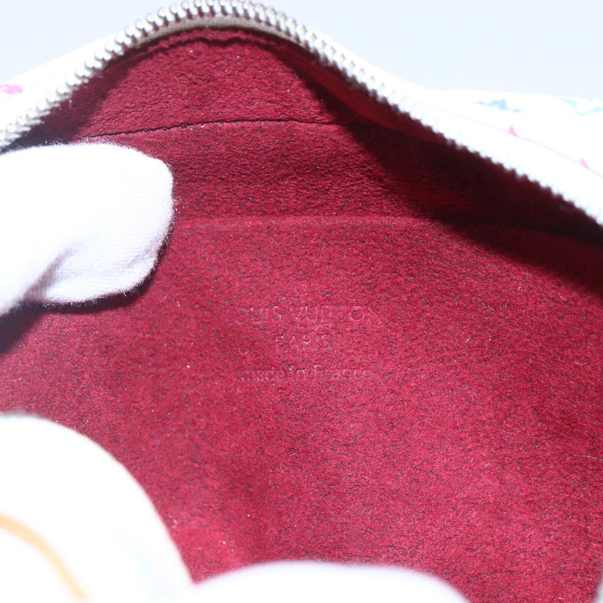 LOUIS VUITTON Monogram Multicolor Trousse Wapity Pouch White M58033 Auth 153583