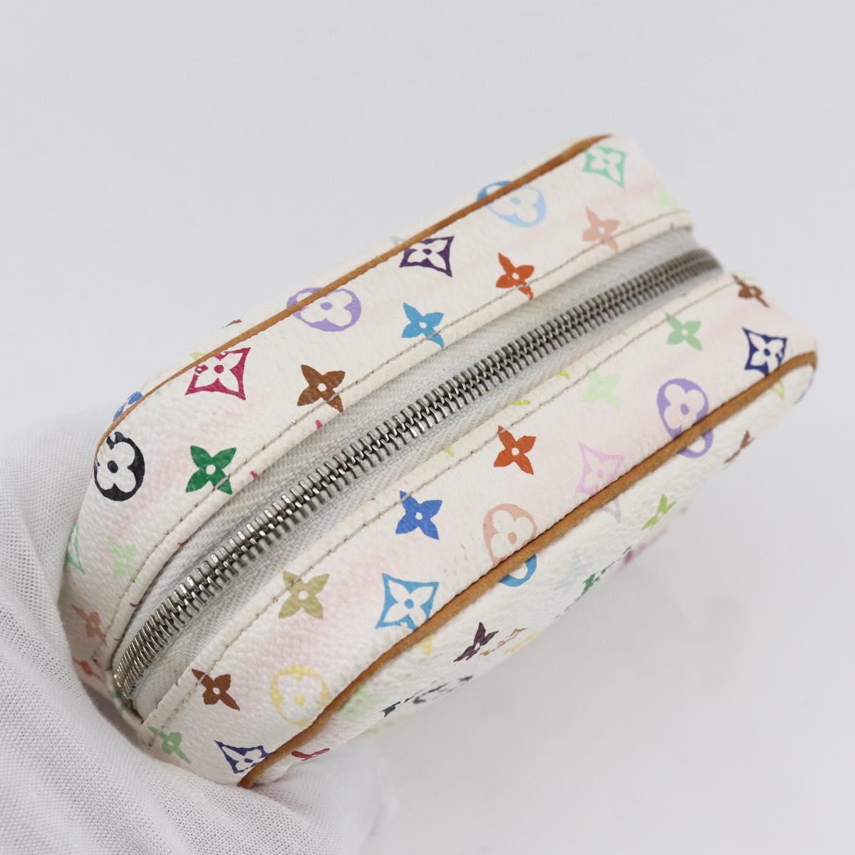 LOUIS VUITTON Monogram Multicolor Trousse Wapity Pouch White M58033 Auth 153583