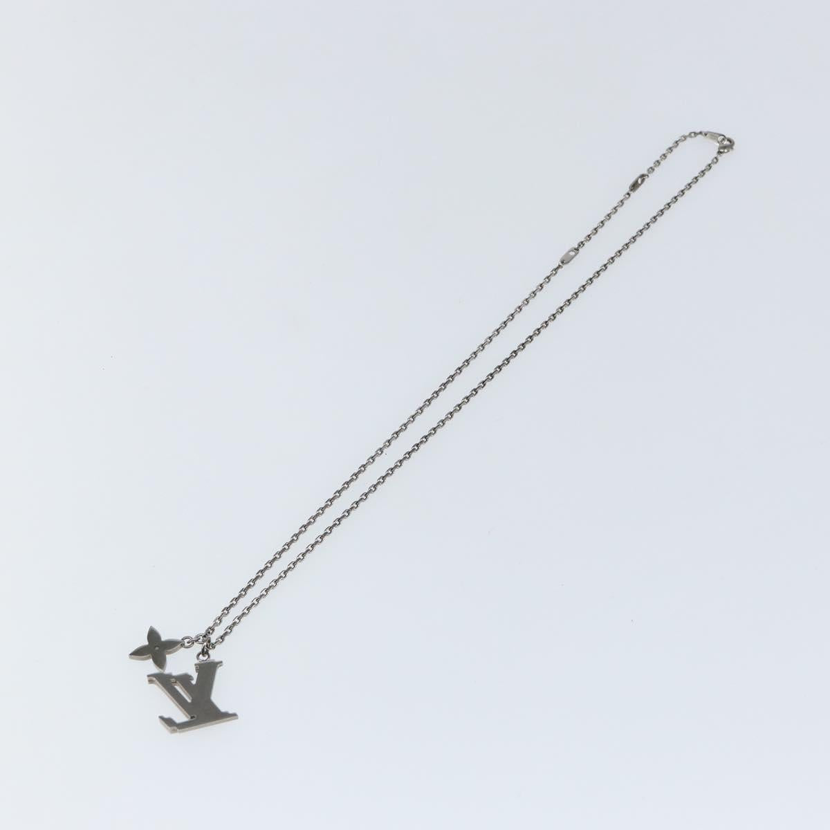 LOUIS VUITTON LV Printed Initials Necklace Silver tone M80208 LV Auth 153584M