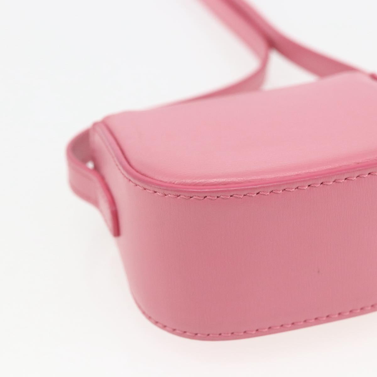 CELINE Triomphe Mini Claude Shoulder Pouch Calf Skin Pink Gold Auth 153596SAM