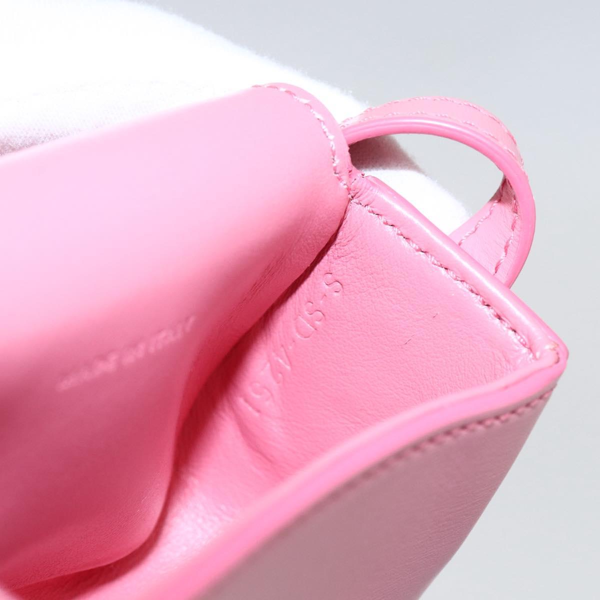 CELINE Triomphe Mini Claude Shoulder Pouch Calf Skin Pink Gold Auth 153596SAM
