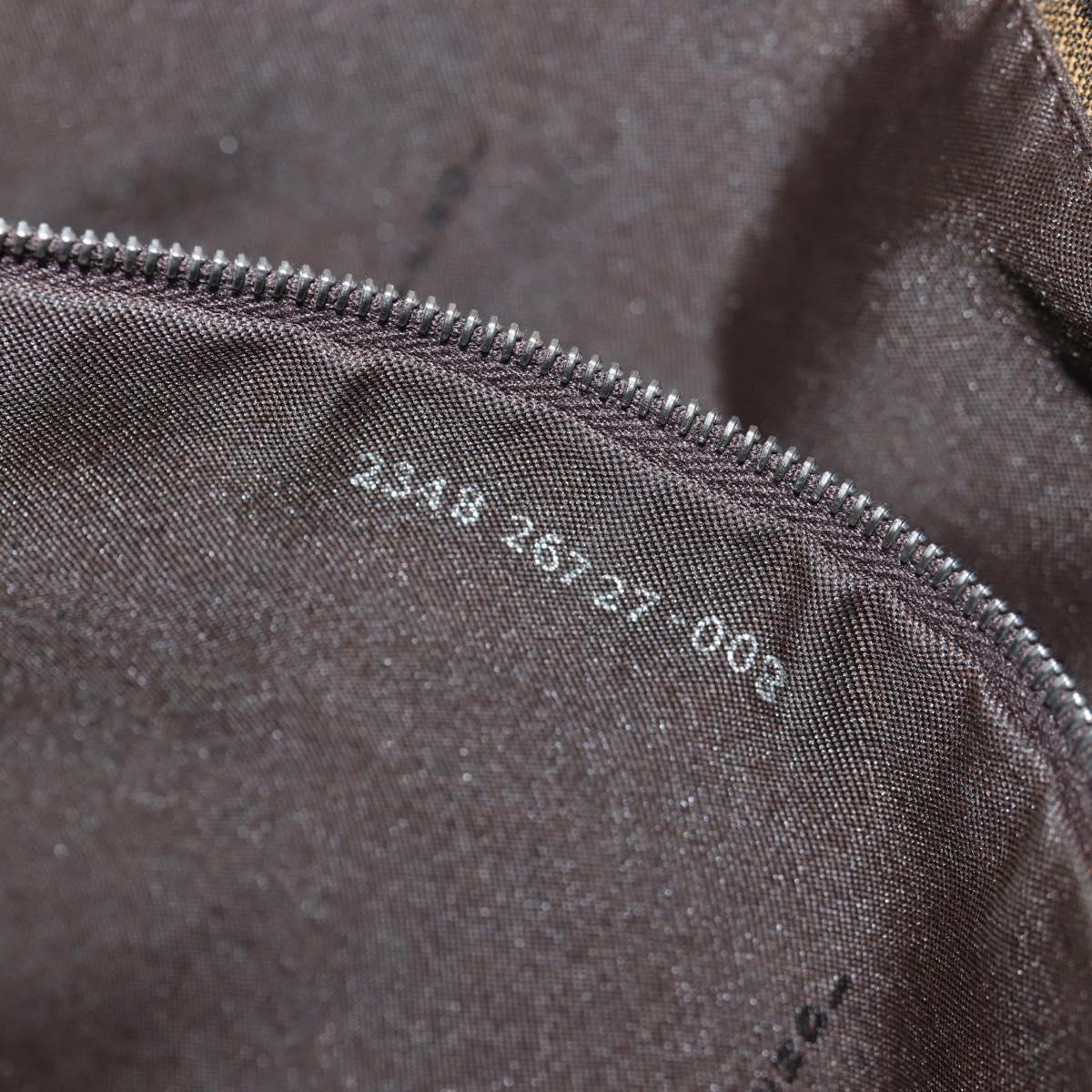 FENDI Zucca Canvas Mamma Baguette Shoulder Bag Black Brown Auth 153620SAV