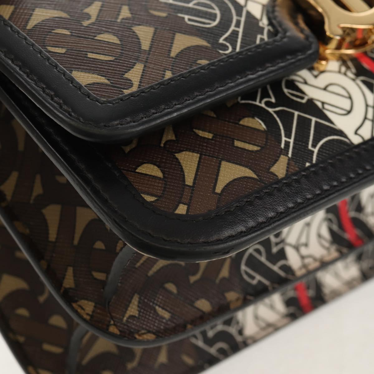 BURBERRY TB Monogram Shoulder Bag PVC Gold Brown 8031708 Auth 153622SM