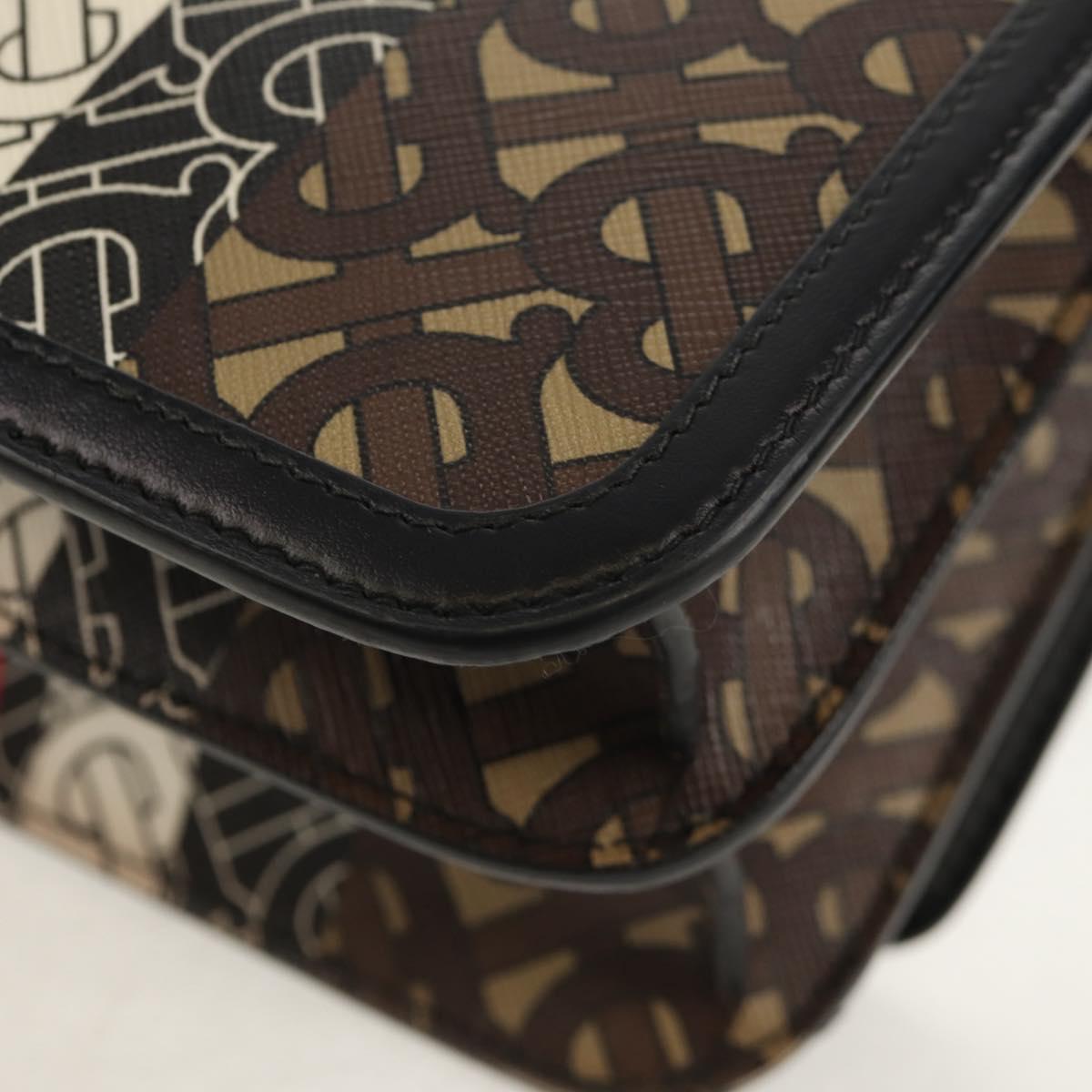 BURBERRY TB Monogram Shoulder Bag PVC Gold Brown 8031708 Auth 153622SM
