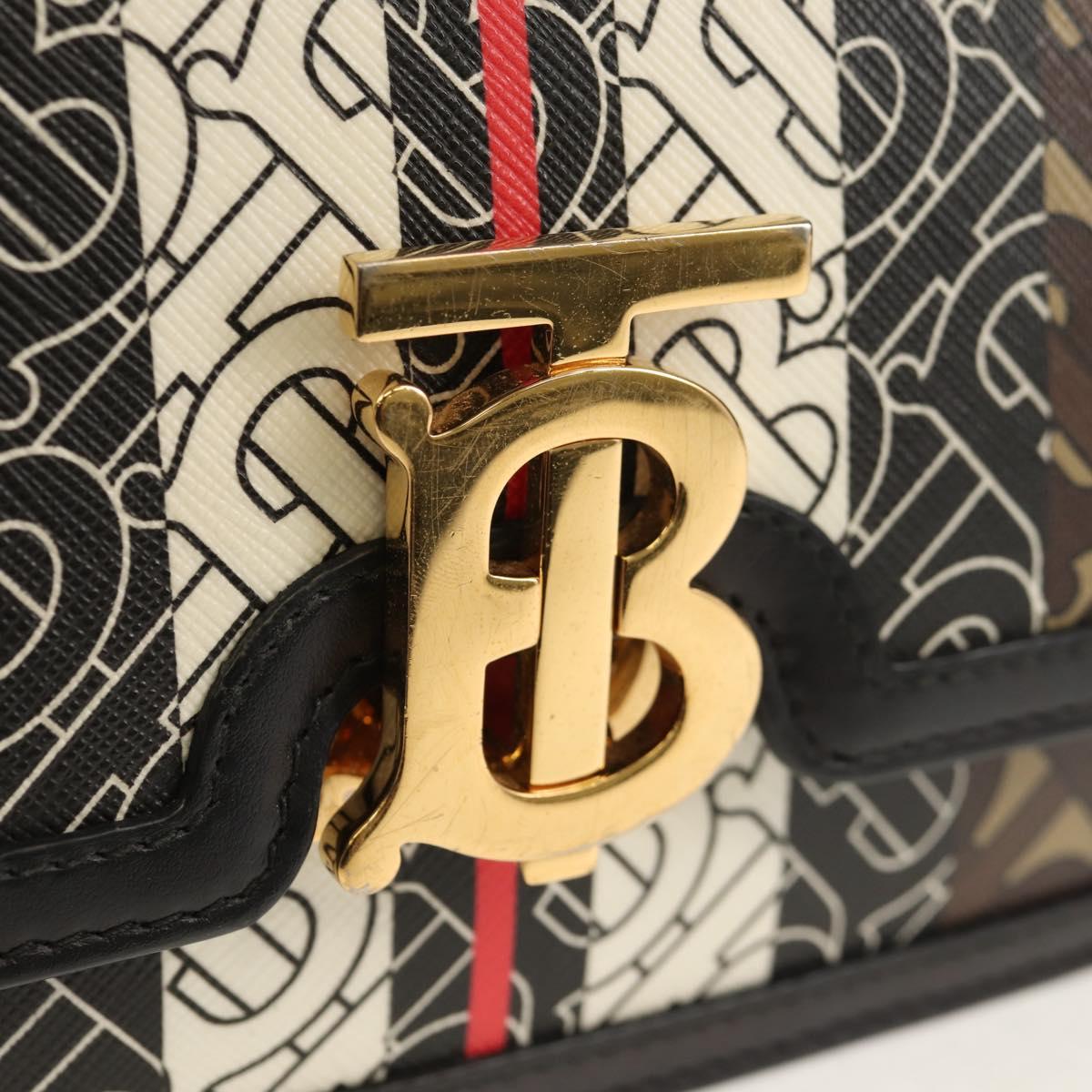 BURBERRY TB Monogram Shoulder Bag PVC Gold Brown 8031708 Auth 153622SM